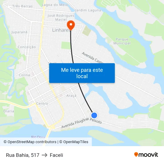 Rua Bahia, 517 to Faceli map