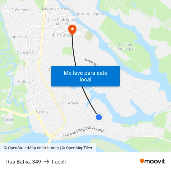 Rua Bahia, 349 to Faceli map