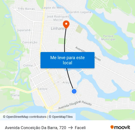 Avenida Conceição Da Barra, 720 to Faceli map