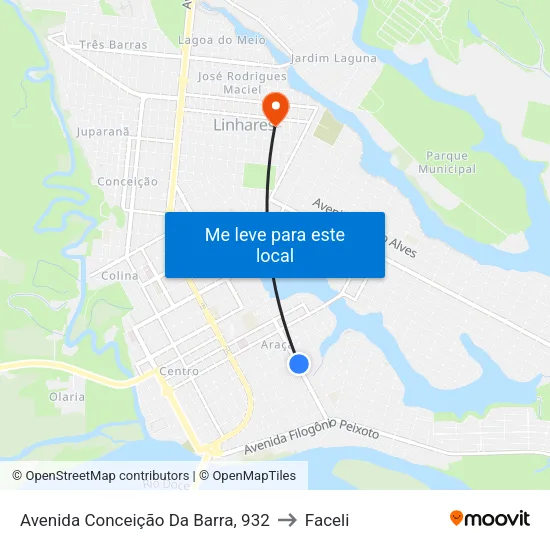 Avenida Conceição Da Barra, 932 to Faceli map