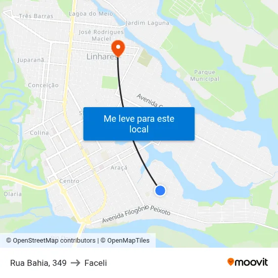 Rua Bahia, 349 to Faceli map