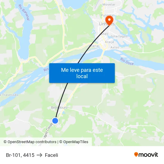 Br-101, 4415 to Faceli map