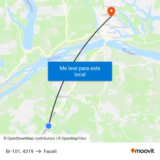 Br-101, 4319 to Faceli map