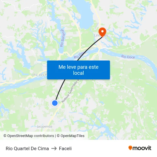 Rio Quartel De Cima to Faceli map