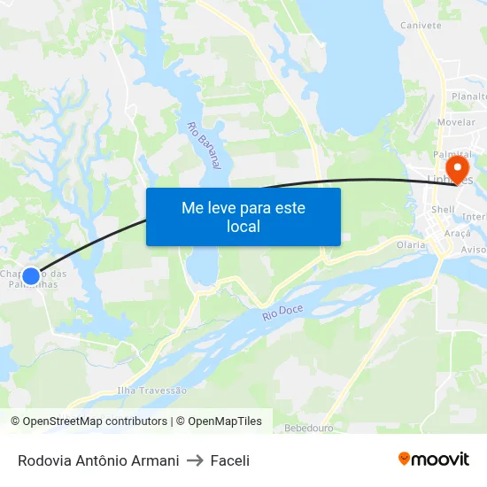 Rodovia Antônio Armani to Faceli map