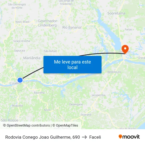 Rodovia Conego Joao Guilherme, 690 to Faceli map