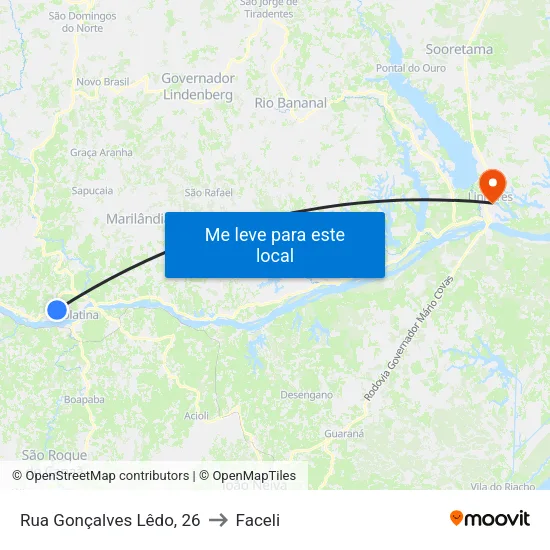 Rua Gonçalves Lêdo, 26 to Faceli map