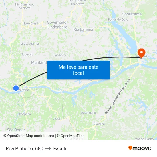 Rua Pinheiro, 680 to Faceli map