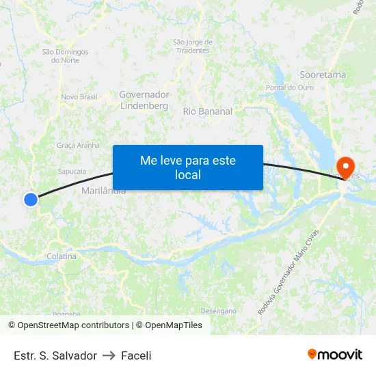 Estr. S. Salvador to Faceli map
