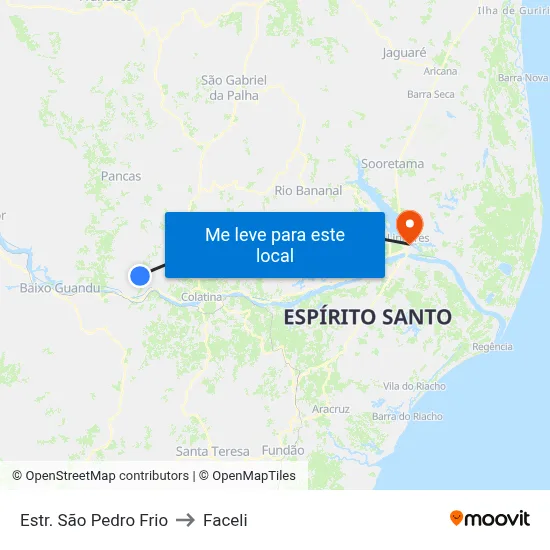 Estr. São Pedro Frio to Faceli map