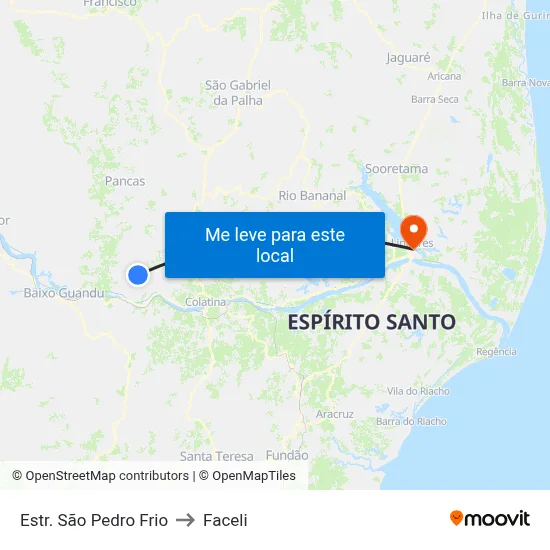 Estr. São Pedro Frio to Faceli map