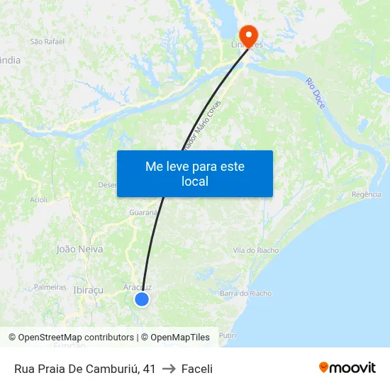 Rua Praia De Camburiú, 41 to Faceli map