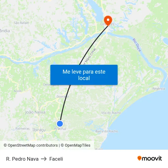 R. Pedro Nava to Faceli map