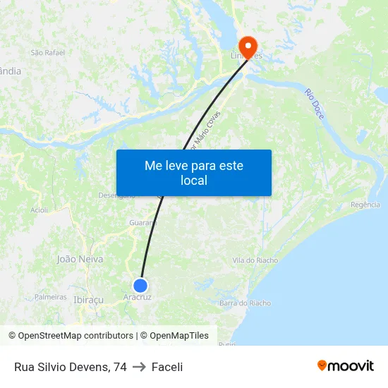Rua Silvio Devens, 74 to Faceli map