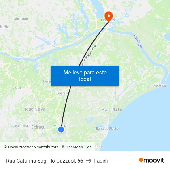 Rua Catarina Sagrillo Cuzzuol, 66 to Faceli map