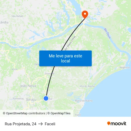 Rua Projetada, 24 to Faceli map