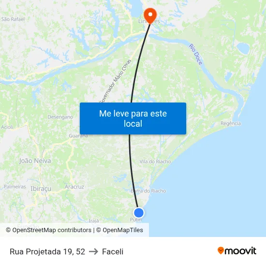 Rua Projetada 19, 52 to Faceli map