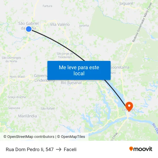 Rua Dom Pedro Ii, 547 to Faceli map