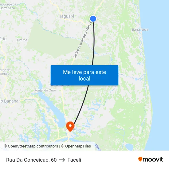 Rua Da Conceicao, 60 to Faceli map