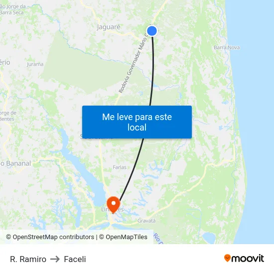 R. Ramiro to Faceli map