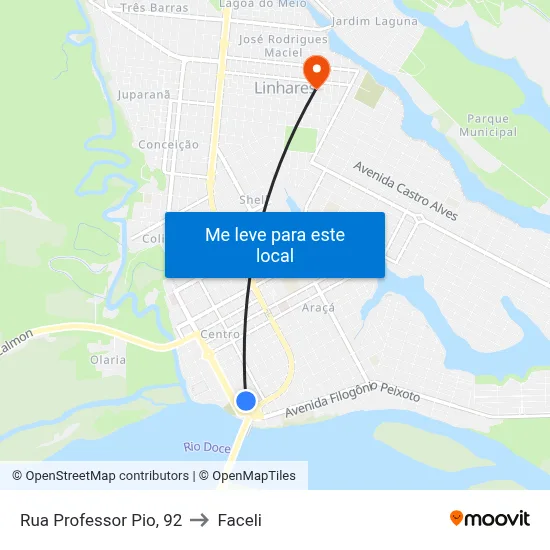 Rua Professor Pio, 92 to Faceli map