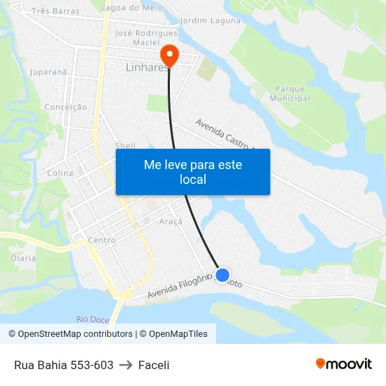 Rua Bahia 553-603 to Faceli map