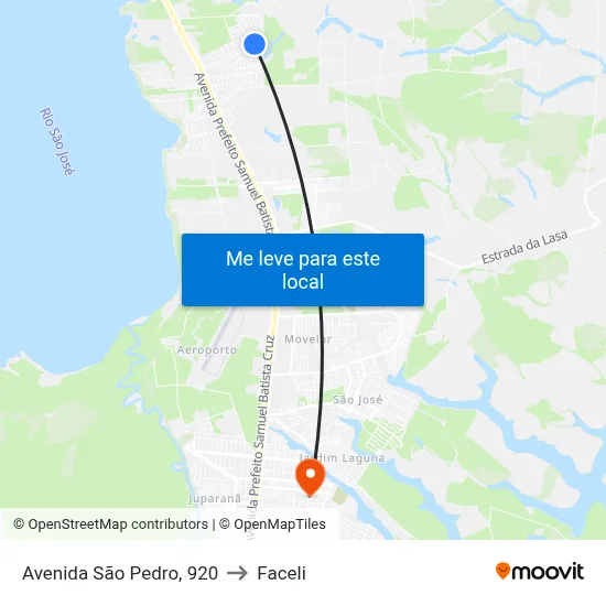 Avenida São Pedro, 920 to Faceli map
