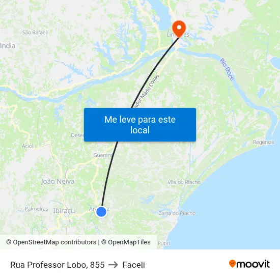Rua Professor Lobo, 855 to Faceli map