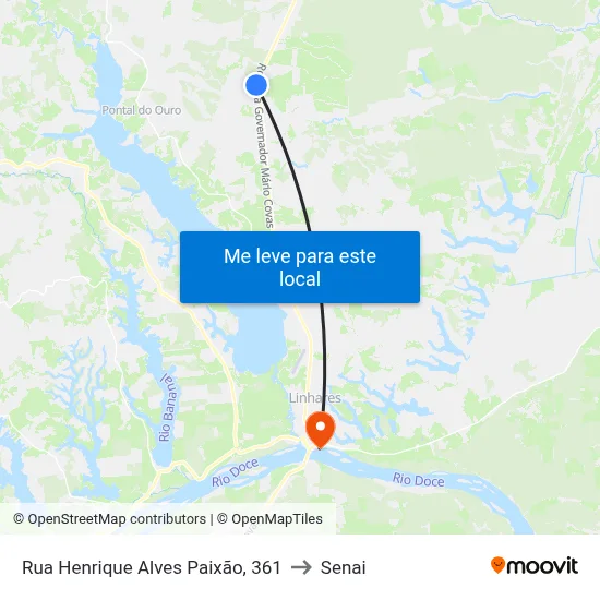 Rua Henrique Alves Paixão, 361 to Senai map