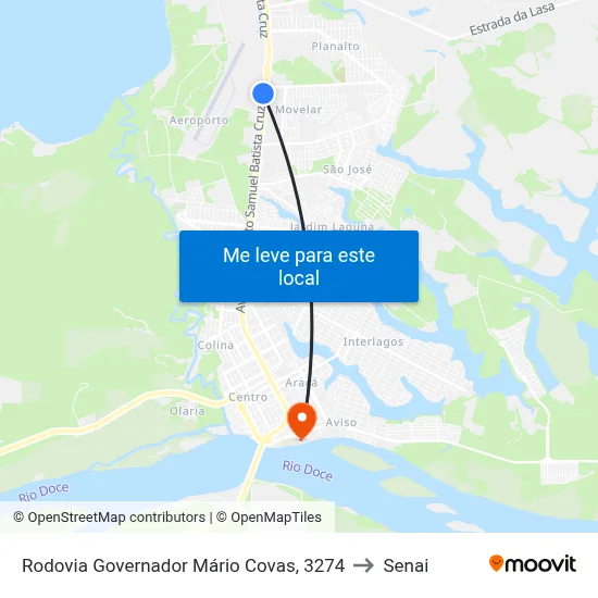 Rodovia Governador Mário Covas, 3274 to Senai map