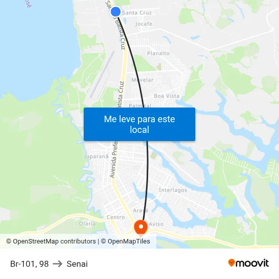 Br-101, 98 to Senai map