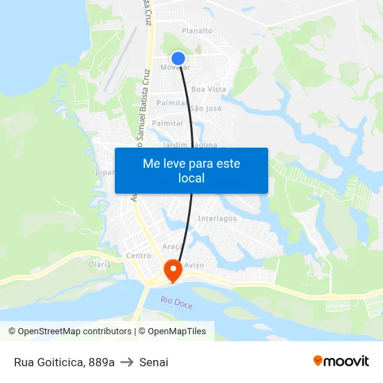 Rua Goiticica, 889a to Senai map
