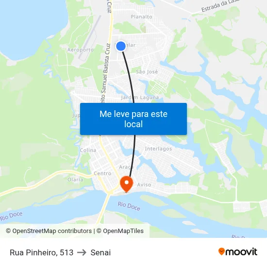 Rua Pinheiro, 513 to Senai map