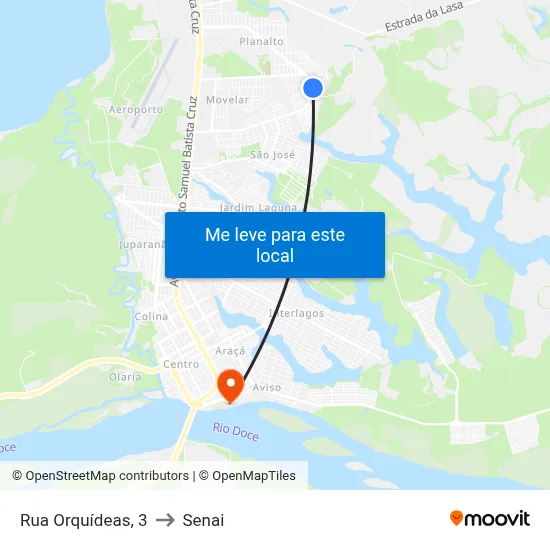 Rua Orquídeas, 3 to Senai map