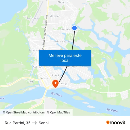 Rua Perrini, 35 to Senai map
