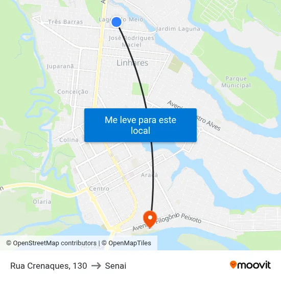 Rua Crenaques, 130 to Senai map