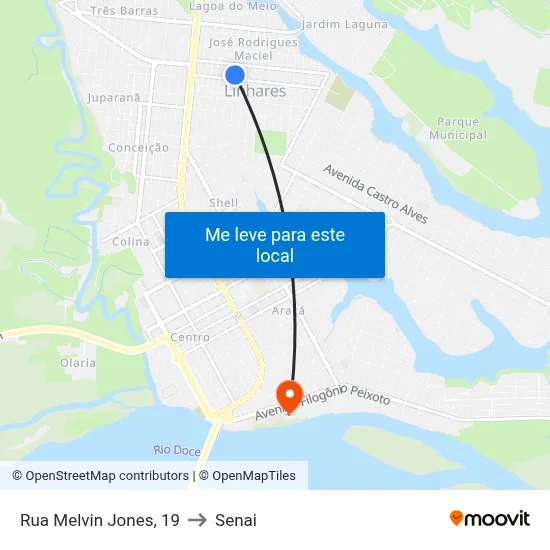 Rua Melvin Jones, 19 to Senai map