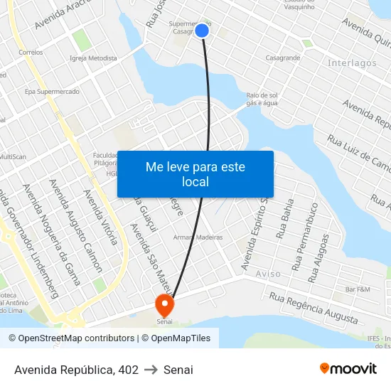 Avenida República, 402 to Senai map