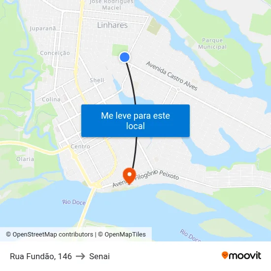 Rua Fundão, 146 to Senai map