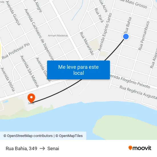 Rua Bahia, 349 to Senai map
