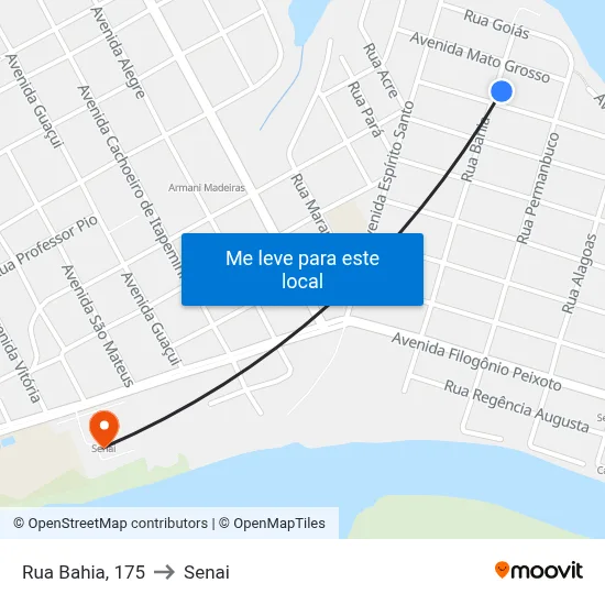 Rua Bahia, 175 to Senai map