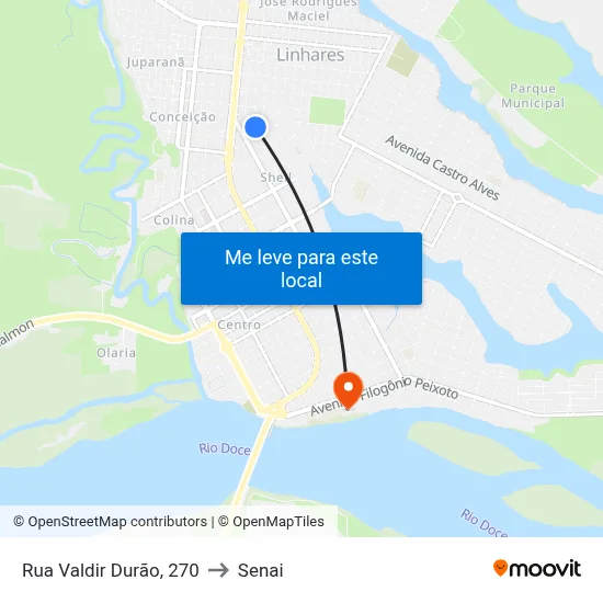 Rua Valdir Durão, 270 to Senai map