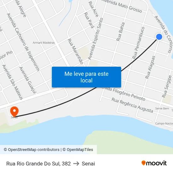 Rua Rio Grande Do Sul, 382 to Senai map