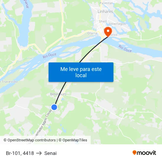 Br-101, 4418 to Senai map