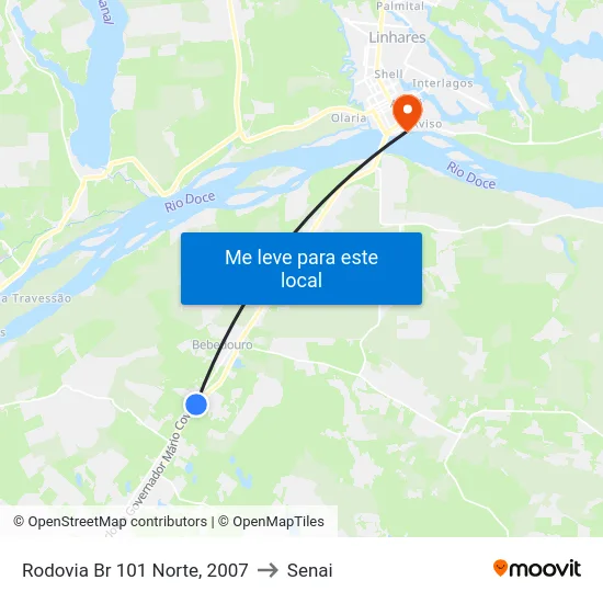 Rodovia Br 101 Norte, 2007 to Senai map