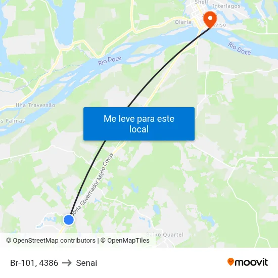 Br-101, 4386 to Senai map