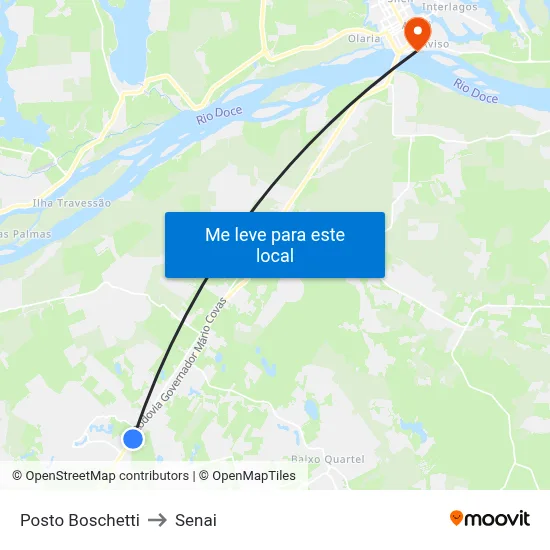 Posto Boschetti to Senai map