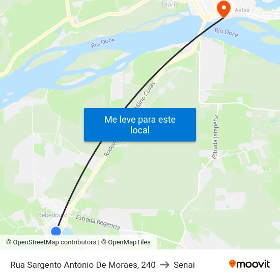 Rua Sargento Antonio De Moraes, 240 to Senai map