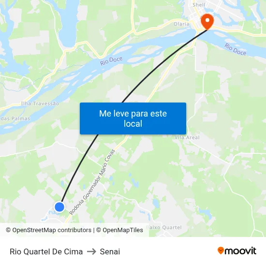 Rio Quartel De Cima to Senai map