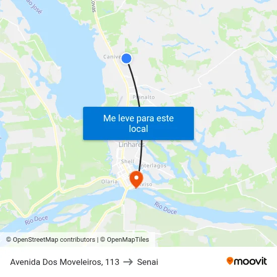 Avenida Dos Moveleiros, 113 to Senai map